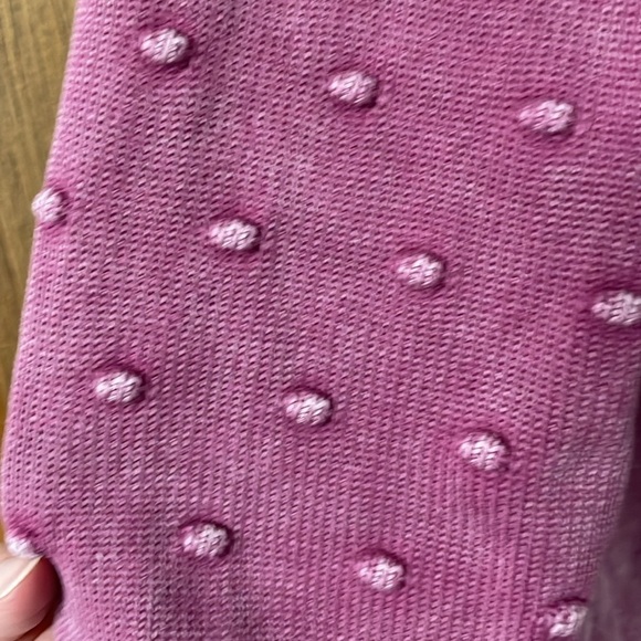 size med Jillian Nicole purple terrycloth Swedish dot long sleeve sweatshirt - Picture 2 of 5